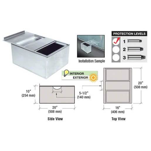 CRL Brushed Stainless Sliding Deal Drawer with Pass-Thru Bin for Secure Transactions