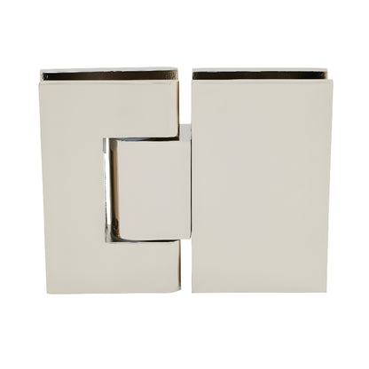 GEN380PN polished-nickel adjustable brass glass-to-glass shower hinge, square profile for 8-12mm glass