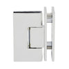 Polished chrome Junior Geneva glass-to-glass shower hinge (SKU JRG092CH), square brass 90 self-centering, fits 6-8mm glass.