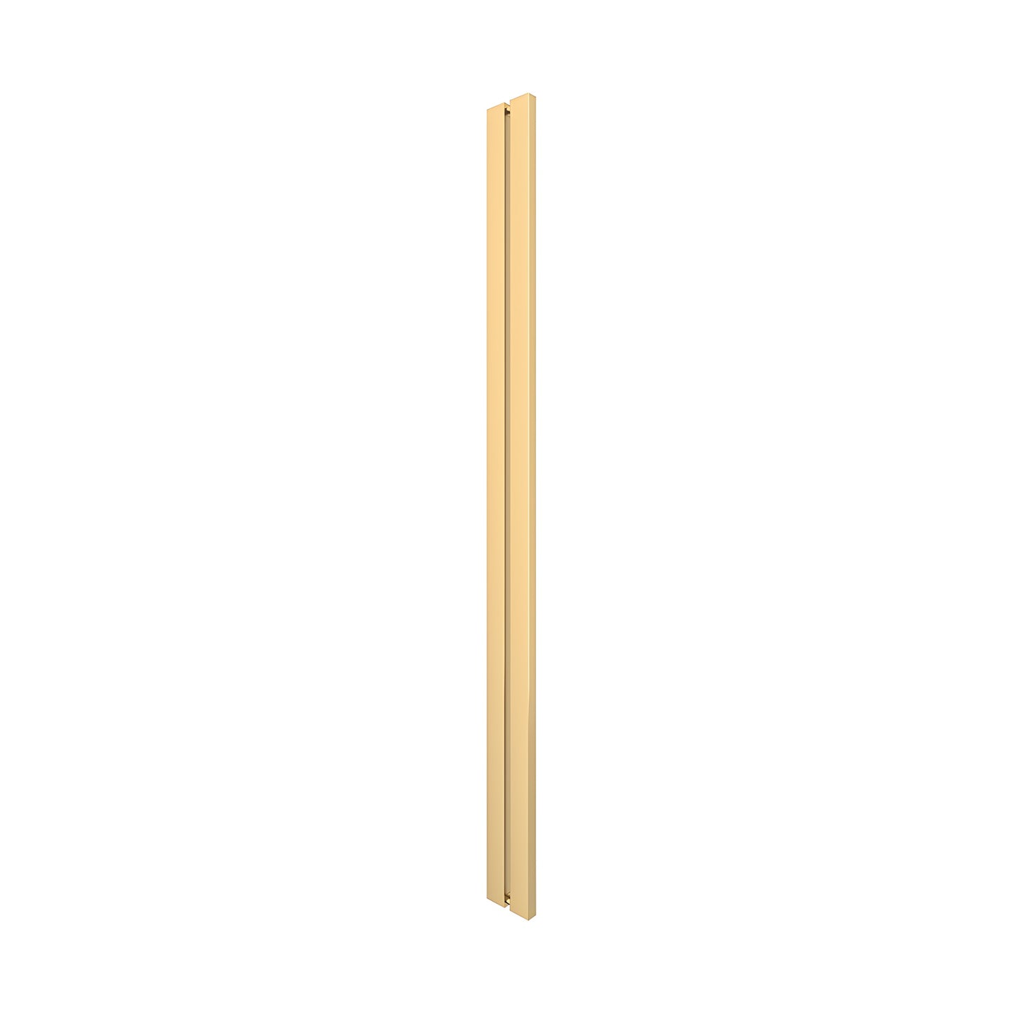 HPH481SB I-Style slim square stainless steel shower door pull, satin brass finish, back-to-back mount for 3/8" glass.