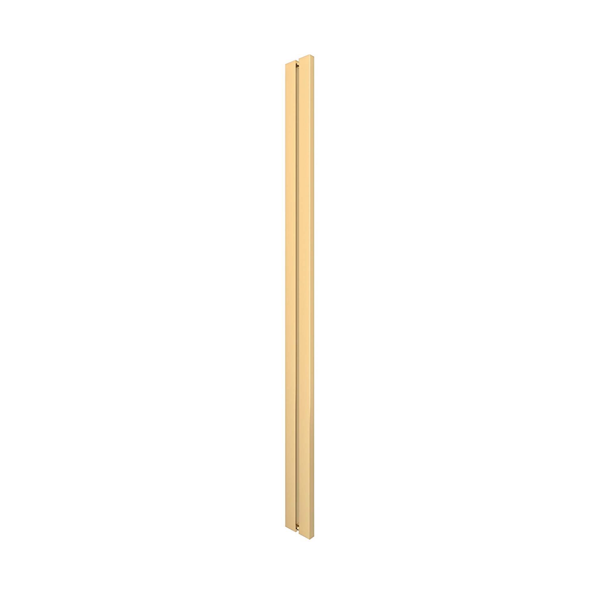 HPH481SB I-Style slim square stainless steel shower door pull, satin brass finish, back-to-back mount for 3/8" glass.