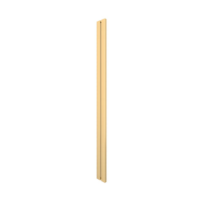 HPH481SB I-Style slim square stainless steel shower door pull, satin brass finish, back-to-back mount for 3/8" glass.