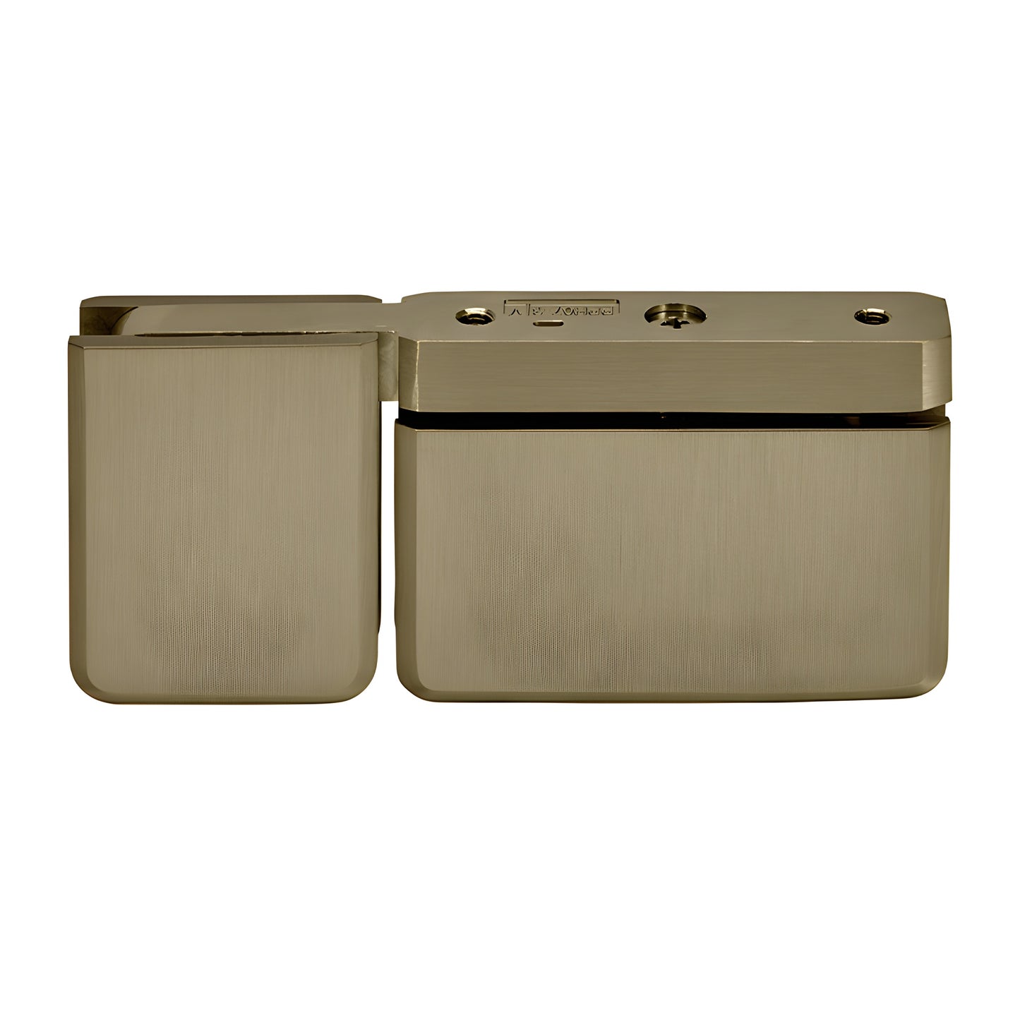 Brushed bronze Prima Series beveled brass pivot hinge for 8-10mm tempered glass shower door (SKU: PPH07BBRZ)