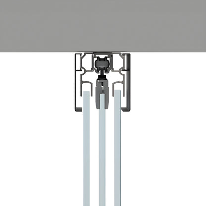 CRL502CMBL matte black structural ceiling mounted sliding hardware for tempered glass doors, top hung 118in track