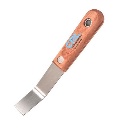 CRL 3/4" Bent Stiff Putty Knife - Durable tool for precise scraping and putty removal.