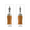 Wood-handled screen & spline roller (SKU PL7505) with two steel wheels - round and concave.