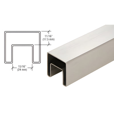 CRL 316 Stainless Steel 1-1/2" Square Cap Rail 19'-8" Glass Railing