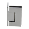 GEN044PN polished nickel brass Geneva self-centering shower door hinge, wall-mount offset, fits 8-12mm glass.