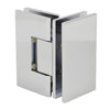 Polished chrome Junior Geneva glass-to-glass shower hinge (SKU JRG092CH), square brass 90 self-centering, fits 6-8mm glass.