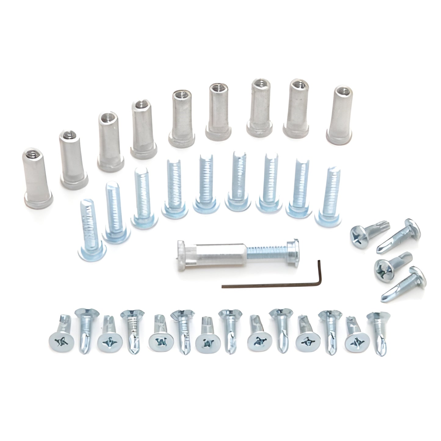 RSP200A aluminum replacement screw pack for CRL 200/250 series continuous geared hinges - 20 pieces with pins and hex key