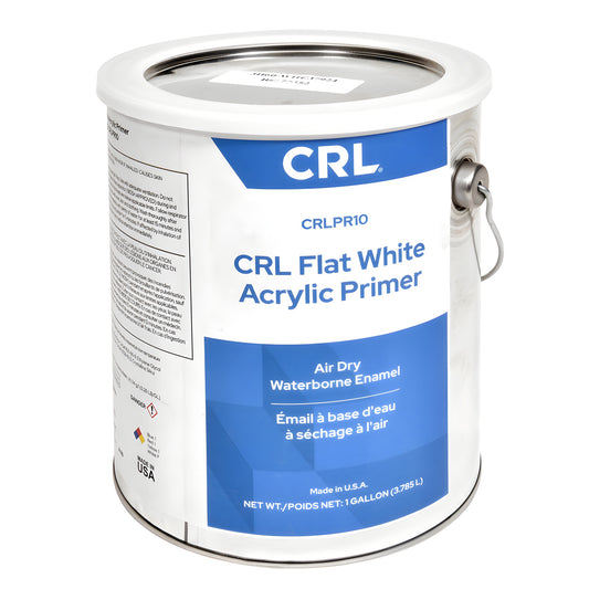 One-gallon can of CRL Flat White Acrylic Primer (CRLPR10), waterborne air-dry primer for mirror/glazing