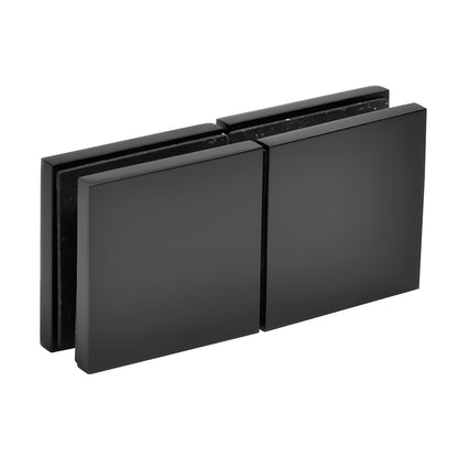 Matte black brass frameless shower Zero Clamp CCS4MBL for 3/8-1/2 in glass, low profile concealed design.