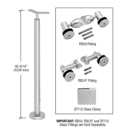CRL Brushed Stainless 42\" P7 Series 135° Angle Post Railing Kit - No Fittings