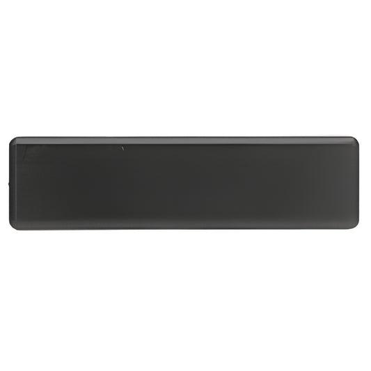 EH120 gloss black plastic hinge cover plate, rectangular snap-on cap for European overlay/inset hinges.
