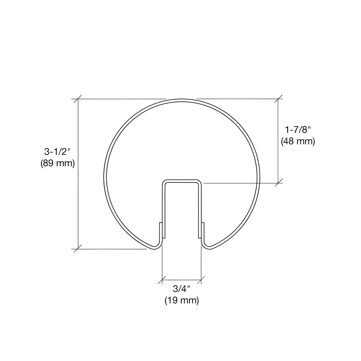 GR35BS brushed stainless steel cap rail with internal welded channel, oval profile for 12-16mm glass