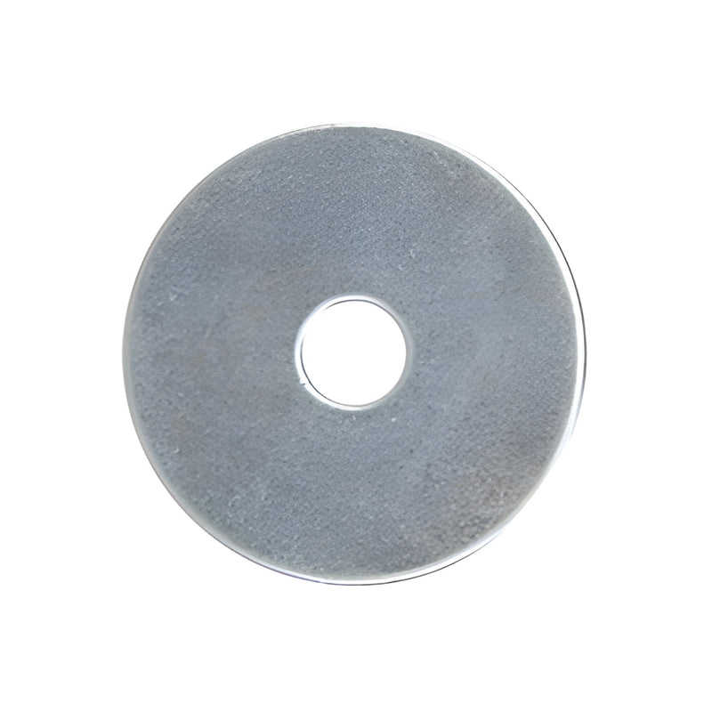 Zinc-plated 18-gauge flat washer, 1-1/4 in (32 mm) diameter with centered hole - SKU AV2333