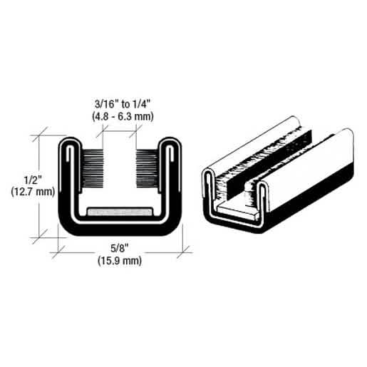 CRL 96" Flexible Glass Run Channel for International Diamond-T & Red Trucks, Unbeaded