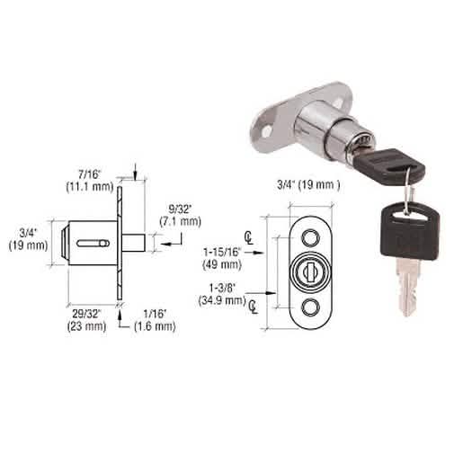 "Secure doors with CRL Nickel Plated Track Plunger Lock - Durable, sleek, easy to install.