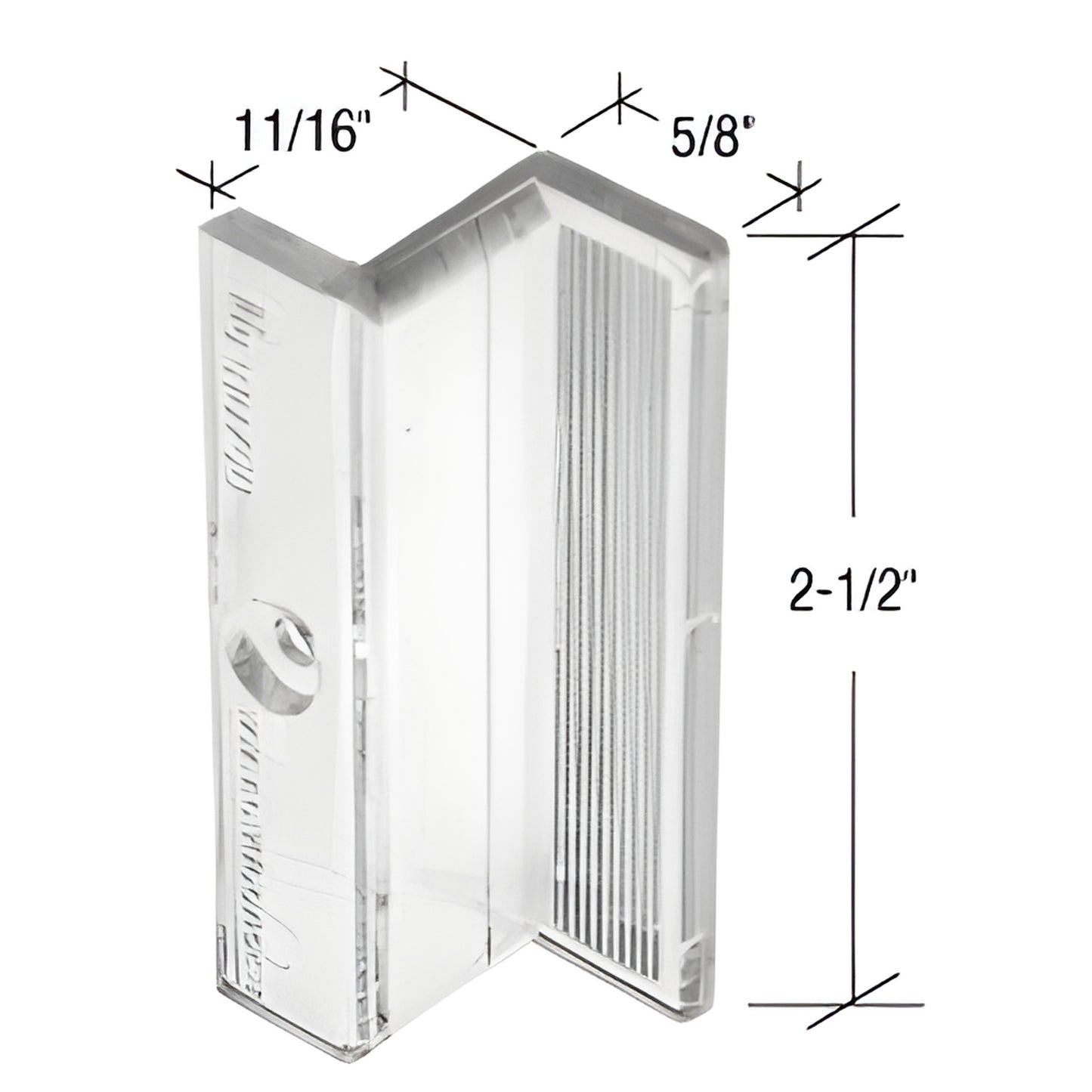 Clear plastic Z-shaped shower door pull handle, 2-1/2 in high - CRL SKU M6220