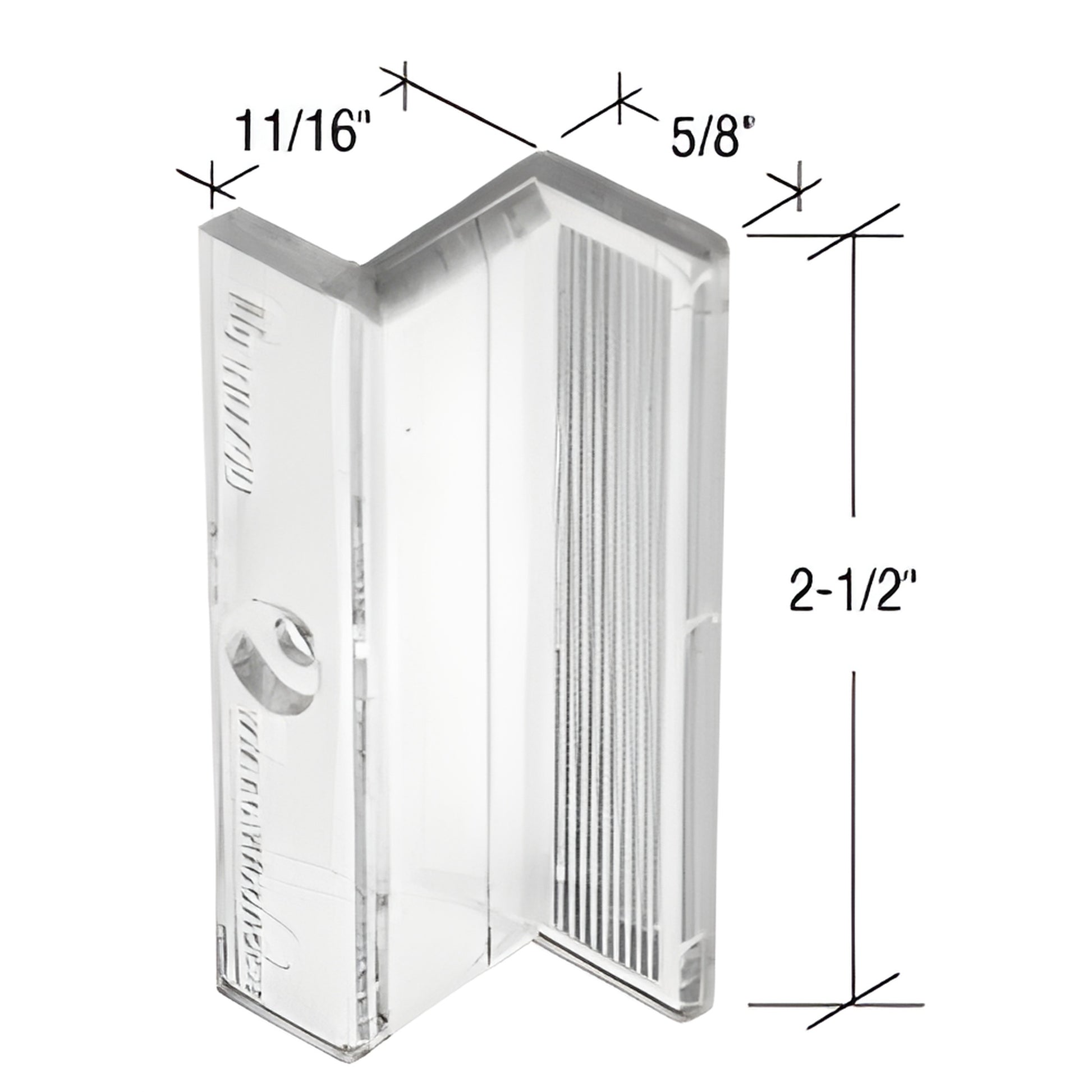 Clear plastic Z-shaped shower door pull handle, 2-1/2 in high - CRL SKU M6220