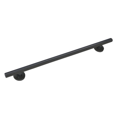 CRL 24 in Matte Black Round Wall-Mounted Grab Bar - Shower Safety