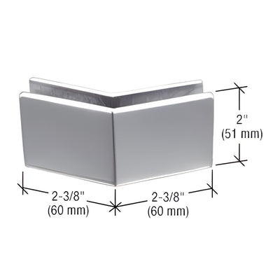 CRL Polished SS 135° Outside Corner Mall Front Clamp 2-3/8in x 2in