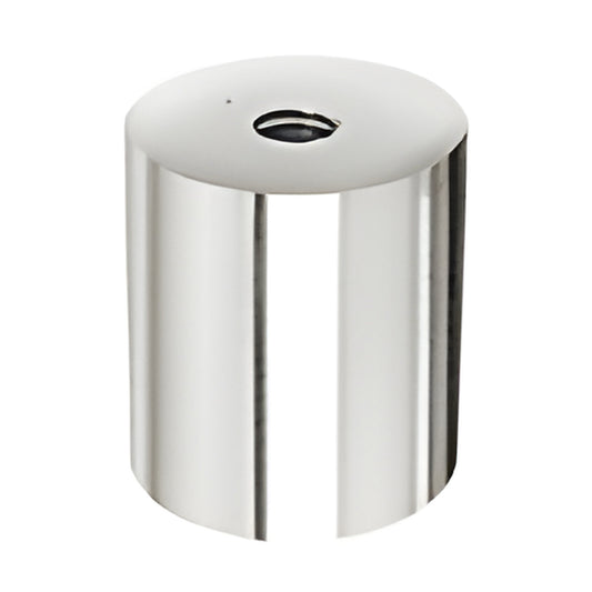 Polished stainless steel 2" diameter clad aluminum standoff base (ACSB22PS) with 3/8-16 threaded hole.