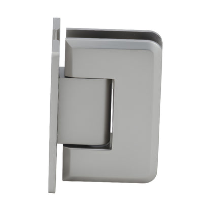 Pinnacle satin-nickel shower door hinge SKU P1N037SN - solid brass, wall-mount "H" back plate for 8-12mm tempered glass.