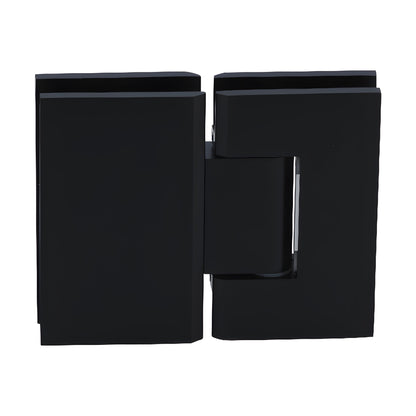 GEN1800RB Geneva glass-to-glass shower hinge, oil rubbed bronze brass finish, square profile, 180 self-centering.