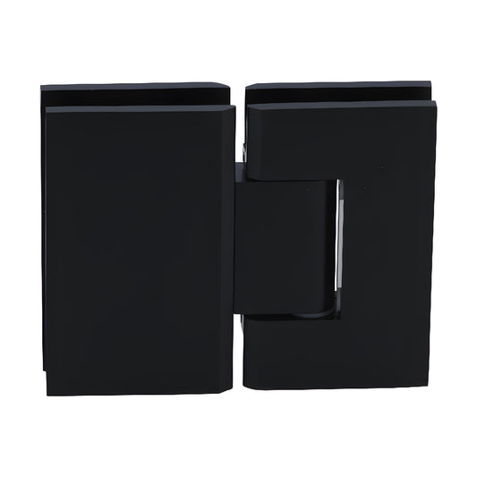 GEN1800RB Geneva glass-to-glass shower hinge, oil rubbed bronze brass finish, square profile, 180 self-centering.