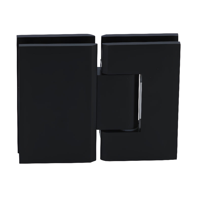 GEN1800RB Geneva glass-to-glass shower hinge, oil rubbed bronze brass finish, square profile, 180 self-centering.