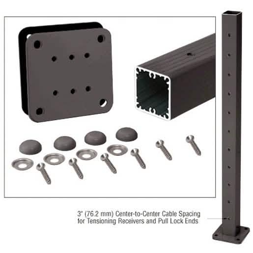 CRL Matte Bronze 36" Cable Receiver Post Kit for Button Terminal End - Sleek & Durable Des