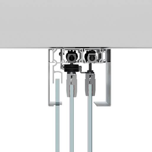 CRL50 Series Two Panel Telescoping Kit - Left Stacking, Ceiling Mount, Fixed Panel.