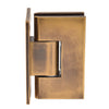 Vienna adjustable shower hinge in vintage brass, solid brass wall mount with back plate - SKU V1E337VBR