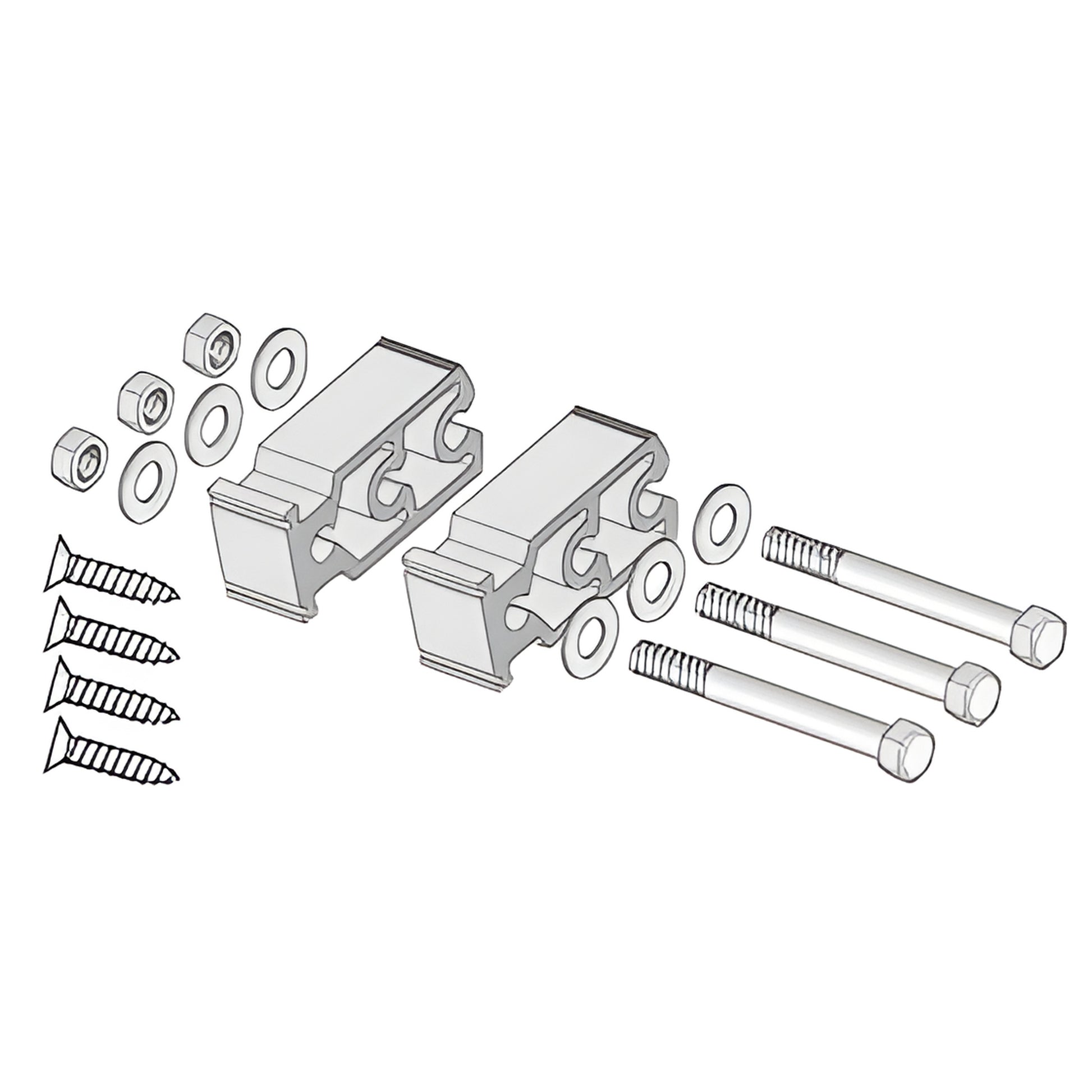 AP468 mill-finish BW3250 blast-resistant accessory kit: two aluminum clamp blocks with bolts, screws, nuts, washers.