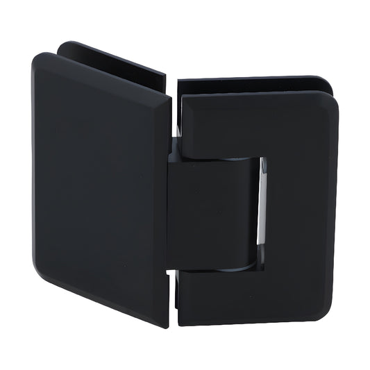 P1N3450RB oil rubbed bronze adjustable glass to glass shower hinge, beveled brass Pinnacle series, 135 option