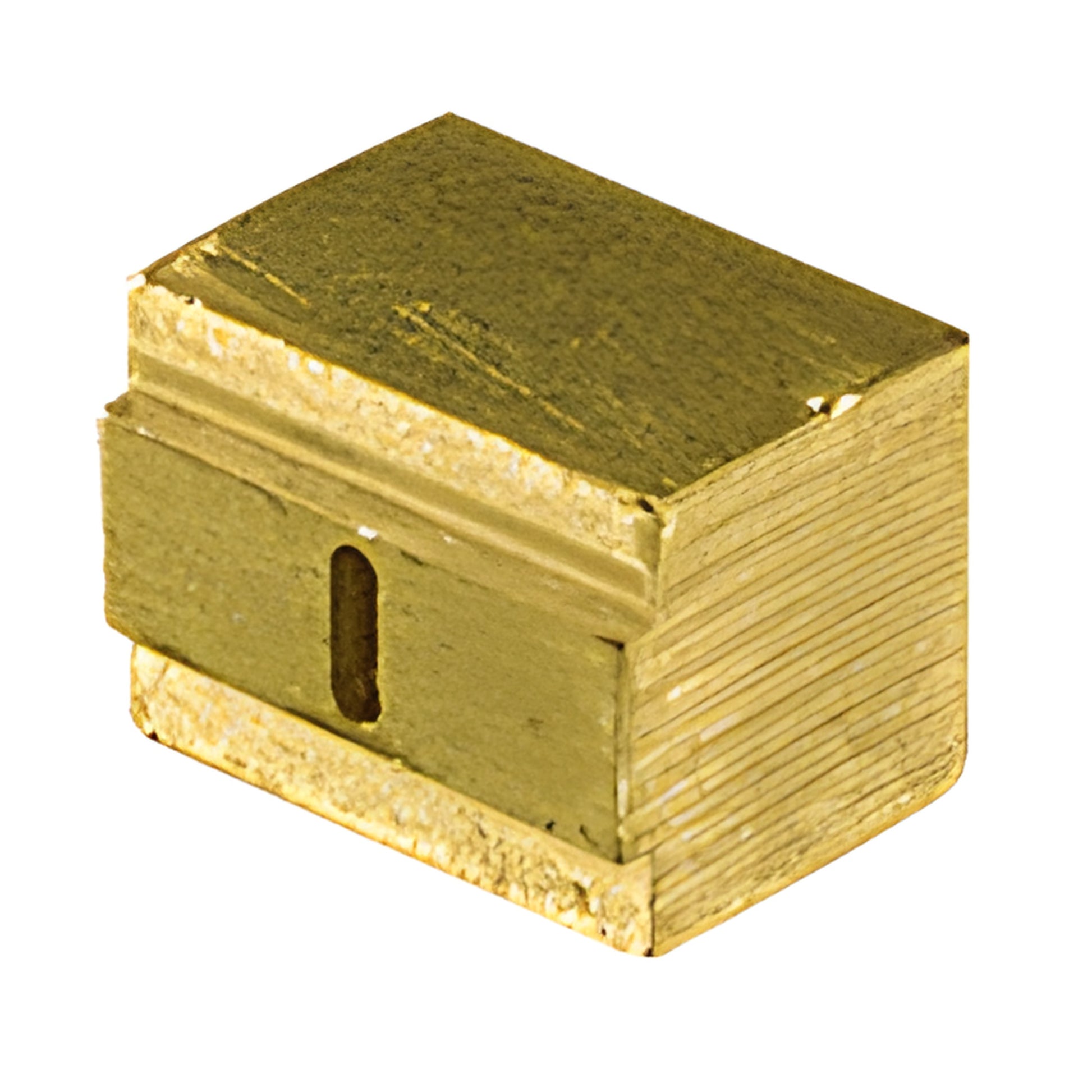 BN5 solid brass 5/16 in rectangular nozzle tip with ridge and center slot for hot-melt butyl dispensing