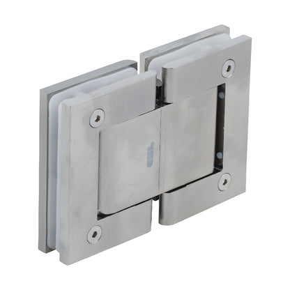Satin nickel Oil Dynamic 180 glass-to-glass self-closing hinge SKU H8015BTSN for 8-14mm glass