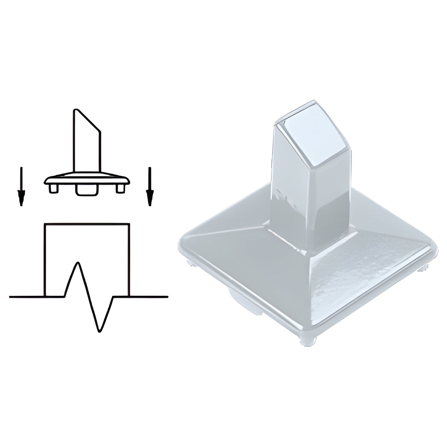 CRL 100 Series aluminum intermediate post fitting, 180 mill finish top-rail connector (SKU 1PFM)