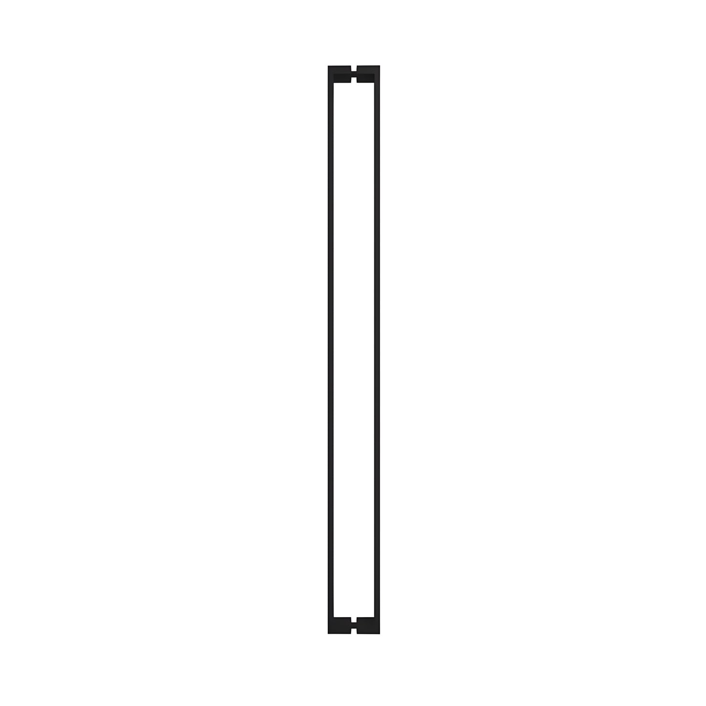 Matte black U-style square tubular shower door handle, 47-7/16" c-c for 3/8" glass (SKU HPH48UMBL)