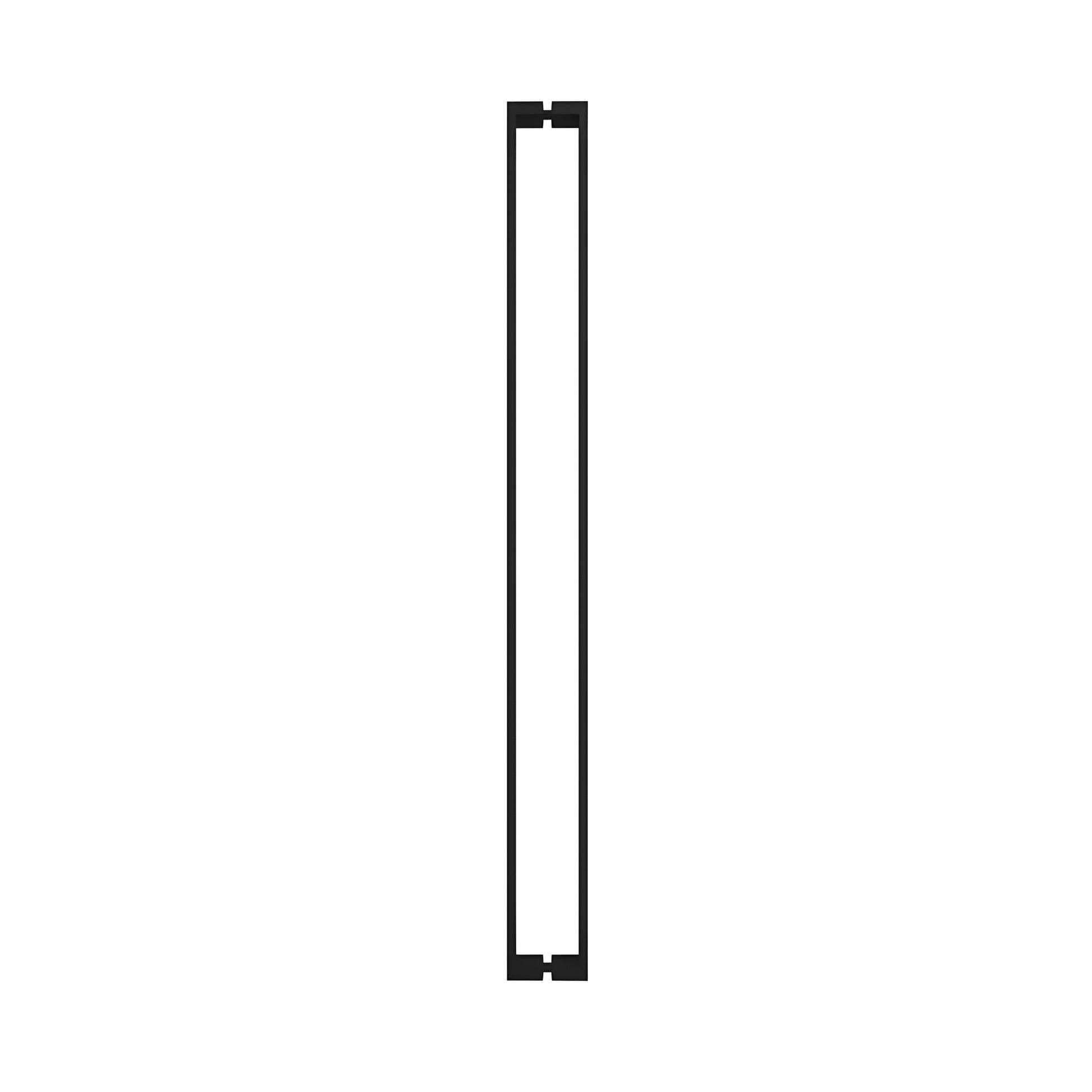 Matte black U-style square tubular shower door handle, 47-7/16" c-c for 3/8" glass (SKU HPH48UMBL)