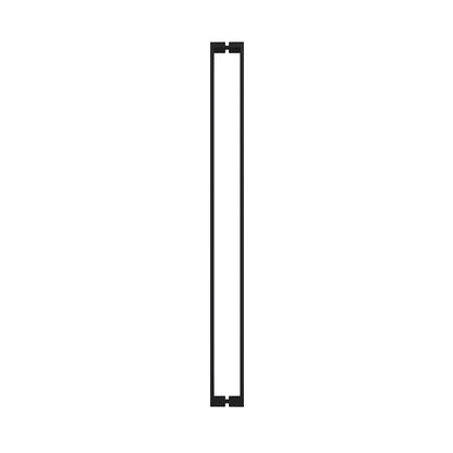 Matte black U-style square tubular shower door handle, 47-7/16" c-c for 3/8" glass (SKU HPH48UMBL)