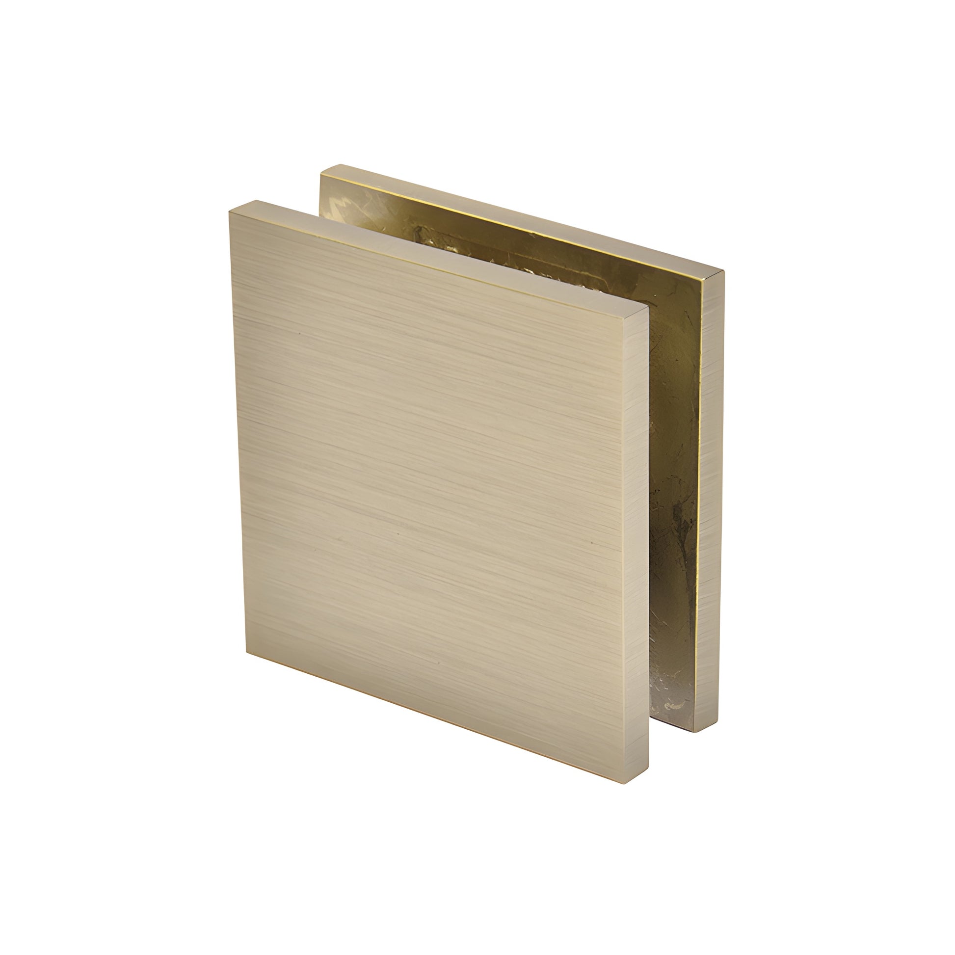 Brushed bronze solid brass square wall-mount glass clamp for 3/8-1/2" glass, SKU SGCU1BBRZ