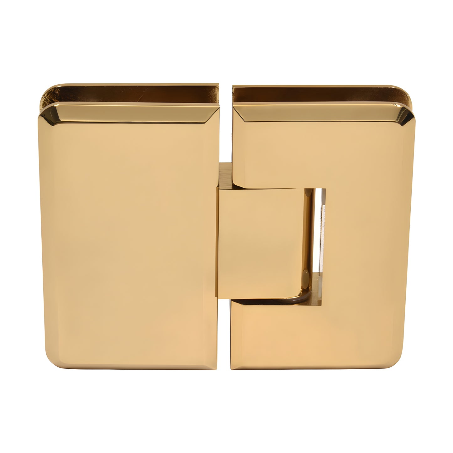 French gold solid brass 180 glass-to-glass beveled shower hinge (Cologne) - SKU C0L180FG
