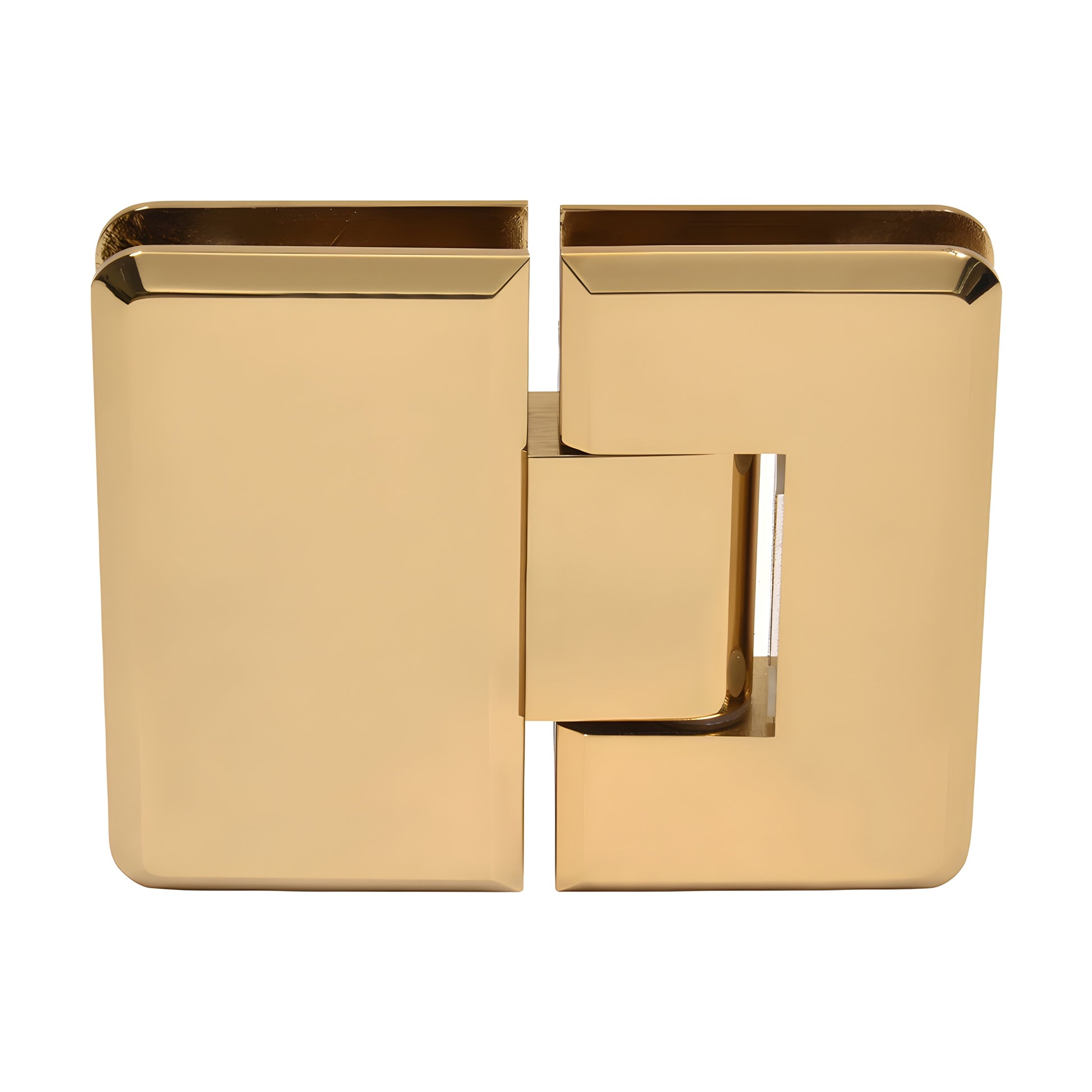 French gold solid brass 180 glass-to-glass beveled shower hinge (Cologne) - SKU C0L180FG