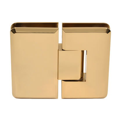 French gold solid brass 180 glass-to-glass beveled shower hinge (Cologne) - SKU C0L180FG