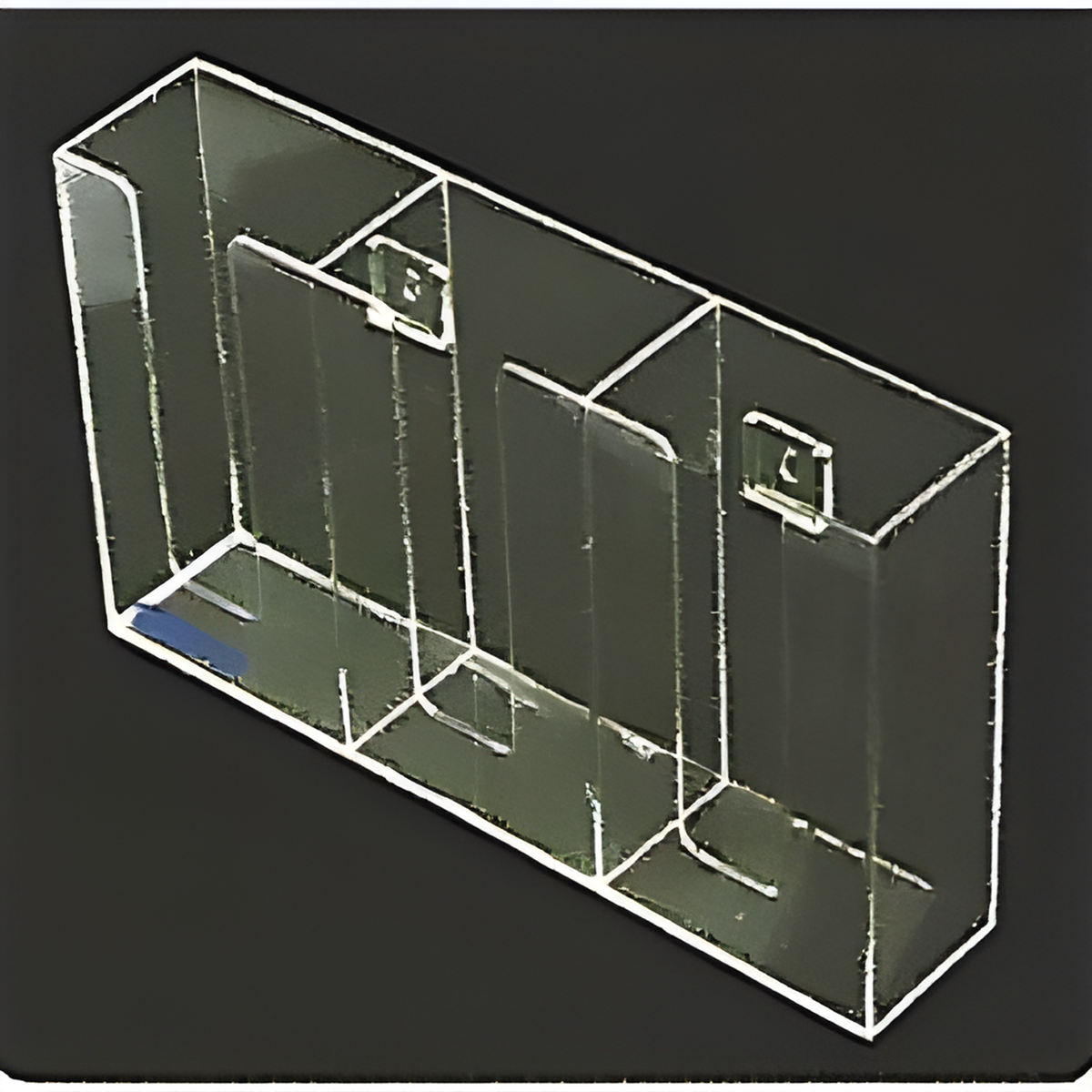 Acrylic Glove Dispenser, 3 Boxes, 3 Compartment, 17x10.5x3.5