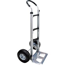 Aluminum Hand Truck, Pneumatic Wheels, Continuous Handle- 1 Ea