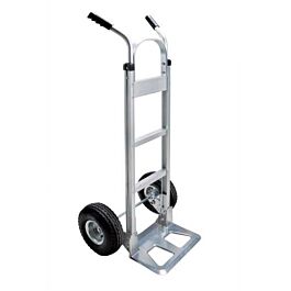 Aluminum Hand Truck, Pneumatic Wheels, Dual Handle- 1 Ea