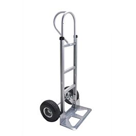 Aluminum Hand Truck, Pneumatic Wheels, P-Handle- 1 Ea
